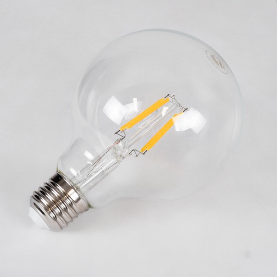 GloboStar® 99009 Λάμπα LED Long Filament E27 G95 Γλόμπος 4W 400lm 360° AC 220-240V IP20 Φ9.5 x Υ13.5cm Θερμό Λευκό 2700K με Διάφανο Γυαλί - Dimmable - 3 Years Warranty GloboStar® 99009 Λάμπα LED Long Filament E27 G95 Γλόμπος 4W 400lm 360° AC 220-240V IP20 Φ9.5 x Υ13.5cm Θερμό Λευκό 2700K με Διάφανο Γυαλί - Dimmable - 3 Years Warranty