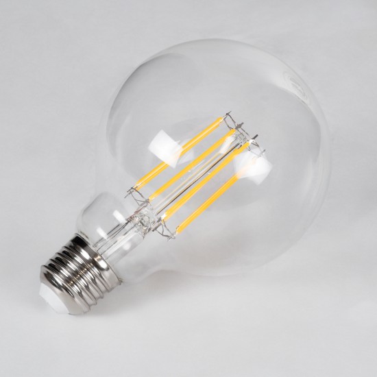 GloboStar® 99011 Λάμπα LED Long Filament E27 G95 Γλόμπος 12W 1200lm 360° AC 220-240V IP20 Φ9.5 x Υ13.5cm Θερμό Λευκό 2700K με Διάφανο Γυαλί - Dimmable - 3 Years Warranty GloboStar® 99011 Λάμπα LED Long Filament E27 G95 Γλόμπος 12W 1200lm 360° AC 220-240V IP20 Φ9.5 x Υ13.5cm Θερμό Λευκό 2700K με Διάφανο Γυαλί - Dimmable - 3 Years Warranty