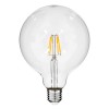 GloboStar® 99012 Λάμπα LED Long Filament E27 G125 Γλόμπος 4W 400lm 360° AC 220-240V IP20 Φ12.5 x Υ18cm Θερμό Λευκό 2700K με Διάφανο Γυαλί - Dimmable - 3 Years Warranty