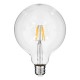 GloboStar® 99012 Λάμπα LED Long Filament E27 G125 Γλόμπος 4W 400lm 360° AC 220-240V IP20 Φ12.5 x Υ18cm Θερμό Λευκό 2700K με Διάφανο Γυαλί - Dimmable - 3 Years Warranty