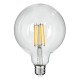GloboStar® 99014 Λάμπα LED Long Filament E27 G125 Γλόμπος 12W 1200lm 360° AC 220-240V IP20 Φ12.5 x Υ18cm Θερμό Λευκό 2700K με Διάφανο Γυαλί - Dimmable - 3 Years Warranty