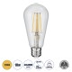 GloboStar® 99017 Λάμπα LED Long Filament E27 ST64 Αχλάδι 10W 1000lm 360° AC 220-240V IP20 Φ6.4 x Υ14cm Θερμό Λευκό 2700K με Διάφανο Γυαλί - Dimmable - 3 Years Warranty