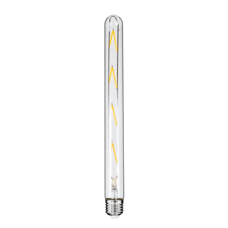 GloboStar® 99020 Λάμπα LED Long Filament E27 T30 Σωλήνας 8W 800lm 360° AC 220-240V IP20 Φ3 x Υ30cm Θερμό Λευκό 2700K με Διάφανο Γυαλί - Dimmable - 3 Years Warranty