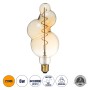 GLOBOSTAR® BUBBLES 99021 Λάμπα E27 BB100 LED 6W 420lm 360° AC 220-240V IP20 Ultra Θερμό Λευκό 2200K Dimmable - Soft S Spiral Filament Chip - Μελί - Μ10 x Π10 x Υ24cm - 3 Χρόνια Εγγύηση
