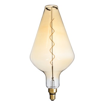 GLOBOSTAR® ROCKET 99022 Λάμπα E27 BA200 LED 6W 420lm 360° AC 220-240V IP20 Ultra Θερμό Λευκό 2200K Dimmable - Soft S Spiral Filament Chip - Μελί - Μ20 x Π20 x Υ41.5cm - 3 Χρόνια Εγγύηση