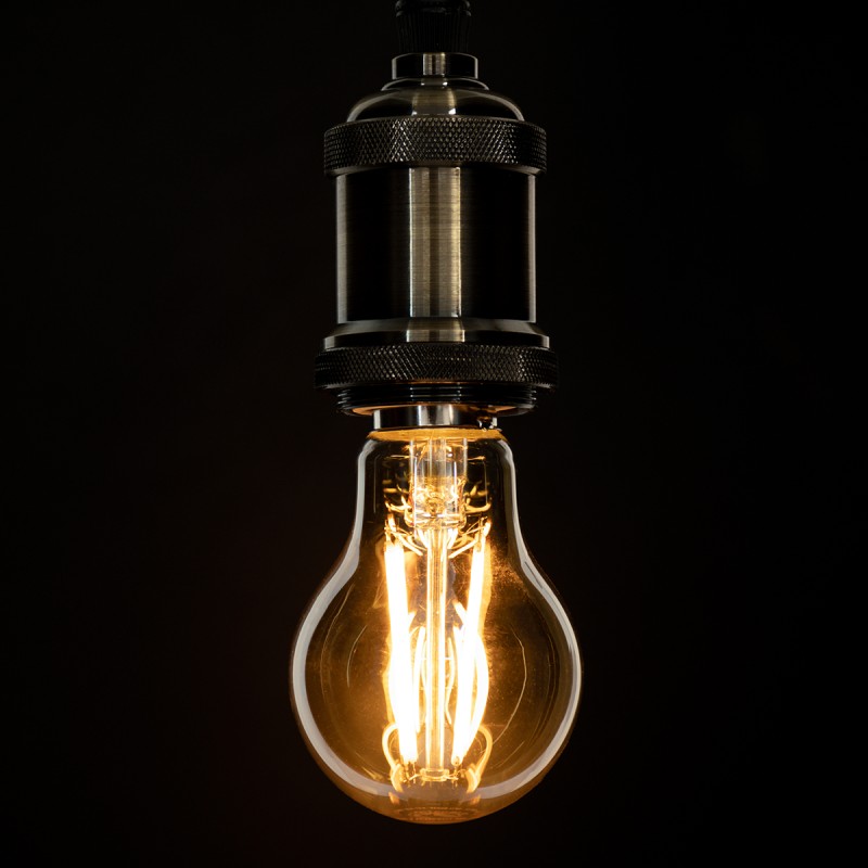 GloboStar® 99038 Λάμπα LED Long Filament E27 A60 Γλόμπος 10W 900lm 360° AC 220-240V IP20 Φ6 x Υ10.5cm Ultra Θερμό Λευκό 2200K με Μελί Γυαλί - Dimmable - 3 Χρόνια Εγγύηση