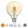 GloboStar® 99039 LED Long Filament Bulb E27 G95 Globe 4W 350lm 360° AC 220-240V IP20 D9.5 x H13.5cm Ultra Θερμό Λευκό 2200K με Μελί Γυαλί - Dimmable - 3 Years Warranty