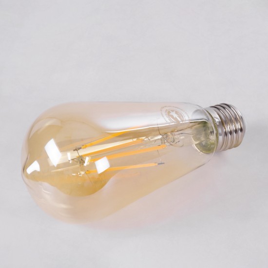 GloboStar® 99046 Λάμπα LED Long Filament E27 ST64 Αχλάδι 8W 720lm 360° AC 220-240V IP20 Φ6.4 x Υ14cm Ultra Θερμό Λευκό 2200K με Μελί Γυαλί - Dimmable - 3 Years Warranty GloboStar® 99046 Λάμπα LED Long Filament E27 ST64 Αχλάδι 8W 720lm 360° AC 220-240V IP20 Φ6.4 x Υ14cm Ultra Θερμό Λευκό 2200K με Μελί Γυαλί - Dimmable - 3 Years Warranty