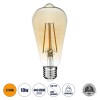 GloboStar® 99047 Λάμπα LED Long Filament E27 ST64 Αχλάδι 10W 900lm 360° AC 220-240V IP20 Φ6.4 x Υ14cm  Ultra Θερμό Λευκό 2200K με Μελί Γυαλί Dimmable - 3 Χρόνια Εγγύηση
