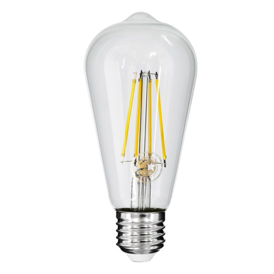 GloboStar® 99056 Λάμπα LED Long Filament E27 ST64 Αχλάδι 10W 1100lm 360° AC 220-240V IP20 Φ6.4 x Υ14cm Φυσικό Λευκό 4000K με Διάφανο Γυαλί - Dimmable - 3 Years Warranty GloboStar® 99056 Λάμπα LED Long Filament E27 ST64 Αχλάδι 10W 1100lm 360° AC 220-240V IP20 Φ6.4 x Υ14cm Φυσικό Λευκό 4000K με Διάφανο Γυαλί - Dimmable - 3 Years Warranty