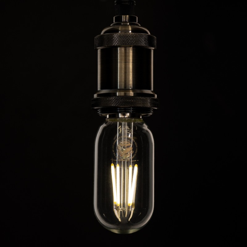 GloboStar® 99057 Λάμπα LED Long Filament E27 T45 Σωλήνας 4W 440lm 360° AC 220-240V IP20 Φ4.5 x Υ11cm Φυσικό Λευκό 4000K με Διάφανο Γυαλί - Dimmable - 3 Years Warranty