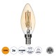 GloboStar® 99058 Λάμπα LED Ultra Thin Soft S Spiral Filament E14 C35 Κεράκι 2W 140lm 360° AC 220-240V IP20 Φ3.5 x Υ10.5cm Ultra Θερμό Λευκό 2200K με Μελί Γυαλί - Dimmable - 3 Years Warranty