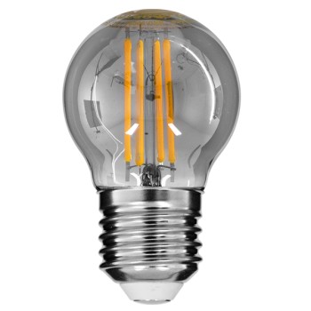 GLOBOSTAR® SPHERE 99065 Λάμπα E27 G45 LED 6W 600lm 360° AC 220-240V IP20 Θερμό Λευκό 2700K Dimmable - Long Filament Chip - Μαύρο Φιμέ - Μ4.5 x Π4.5 x Υ7.7cm - 3 Χρόνια Εγγύηση
