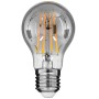 GLOBOSTAR® GLOBE 99067 Λάμπα E27 A60 LED 8W 800lm 360° AC 220-240V IP20 Θερμό Λευκό 2700K Dimmable - Long Filament Chip - Μαύρο Φιμέ - Μ6 x Π6 x Υ11cm - 3 Χρόνια Εγγύηση