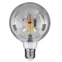 GLOBOSTAR® BUBBLE 99073 Λάμπα E27 G125 LED 8W 800lm 360° AC 220-240V IP20 Θερμό Λευκό 2700K Dimmable - Long Filament Chip - Μαύρο Φιμέ - Μ12.5 x Π12.5 x Υ17.8cm - 3 Χρόνια Εγγύηση