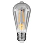 GLOBOSTAR® PEAR 99076 Λάμπα E27 ST64 LED 8W 800lm 360° AC 220-240V IP20 Θερμό Λευκό 2700K Dimmable - Long Filament Chip - Μαύρο Φιμέ - Μ6.4 x Π6.4 x Υ14.5cm - 3 Χρόνια Εγγύηση
