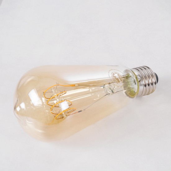 GloboStar® 99082 Λάμπα LED Ultra Thin Soft S Spiral Filament E27 ST64 Αχλάδι 4W 280lm 360° AC 220-240V IP20 Φ6.4 x Υ14cm Ultra Θερμό Λευκό 2200K με Μελί Γυαλί - Dimmable - 3 Years Warranty GloboStar® 99082 Λάμπα LED Ultra Thin Soft S Spiral Filament E27 ST64 Αχλάδι 4W 280lm 360° AC 220-240V IP20 Φ6.4 x Υ14cm Ultra Θερμό Λευκό 2200K με Μελί Γυαλί - Dimmable - 3 Years Warranty