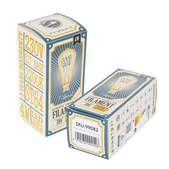GloboStar® 99082 Λάμπα LED Ultra Thin Soft S Spiral Filament E27 ST64 Αχλάδι 4W 280lm 360° AC 220-240V IP20 Φ6.4 x Υ14cm Ultra Θερμό Λευκό 2200K με Μελί Γυαλί - Dimmable - 3 Years Warranty GloboStar® 99082 Λάμπα LED Ultra Thin Soft S Spiral Filament E27 ST64 Αχλάδι 4W 280lm 360° AC 220-240V IP20 Φ6.4 x Υ14cm Ultra Θερμό Λευκό 2200K με Μελί Γυαλί - Dimmable - 3 Years Warranty