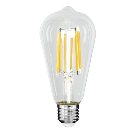 GloboStar® 99090 Λάμπα LED Long Filament E27 ST64 Αχλάδι 7W 1470lm 360° AC 220-240V IP20 Φ6.4 x Υ14.5cm Θερμό Λευκό 2700K με Διάφανο Γυαλί - Pro Series 210lm/W - A Ενεργειακή Κλάση - 3 Χρόνια Εγγύηση GloboStar® 99090 Λάμπα LED Long Filament E27 ST64 Αχλάδι 7W 1470lm 360° AC 220-240V IP20 Φ6.4 x Υ14.5cm Θερμό Λευκό 2700K με Διάφανο Γυαλί - Pro Series 210lm/W - A Ενεργειακή Κλάση - 3 Χρόνια Εγγύηση