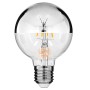 GLOBOSTAR® BUBBLE 99104 Λάμπα E27 G80 LED 4W 440lm 320° AC 220-240V IP20 Θερμό Λευκό 2700K Dimmable - Filament Chip - Διάφανο με Ανεστραμμένο Καθρέπτη Νίκελ Χρώμιο - Μ8 x Π8 x Υ12.5cm - 3 Χρόνια Εγγύηση