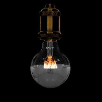 GLOBOSTAR® BUBBLE 99104 Λάμπα E27 G80 LED 4W 440lm 320° AC 220-240V IP20 Θερμό Λευκό 2700K Dimmable - Filament Chip - Διάφανο με Ανεστραμμένο Καθρέπτη Νίκελ Χρώμιο - Μ8 x Π8 x Υ12.5cm - 3 Χρόνια Εγγύηση