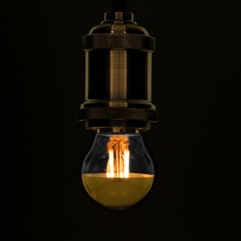 GLOBOSTAR® SPHERE 99106 Λάμπα E27 G45 LED 4W 420lm 320° AC 220-240V IP20 Ultra Θερμό Λευκό 2200K Dimmable - Filament Chip - Διάφανο με Χρυσό Ανεστραμμένο Καθρέπτη - Μ4.5 x Π4.5 x Υ7.7cm - 3 Χρόνια Εγγύηση