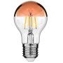 GLOBOSTAR® GLOBE 99111 Λάμπα E27 A60 LED 8W 840lm 320° AC 220-240V IP20 Ultra Θερμό Λευκό 2200K Dimmable - Filament Chip - Διάφανο με Χάλκινο Ανεστραμμένο Καθρέπτη - Μ6 x Π6 x Υ11cm - 3 Χρόνια Εγγύηση