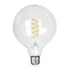 GloboStar® 99137 Λάμπα LED  Soft S Spiral Filament E27 G125 Γλόμπος 4W 300lm 360° AC 220-240V IP20 Φ12.5 x Υ18cm Θερμό Λευκό 2700K με Διάφανο Γυαλί Dimmable - 3 Χρόνια Εγγύηση