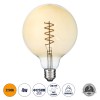 GloboStar® 99138 Λάμπα LED Soft S Spiral Filament E27 G125 Γλόμπος 4W 280lm 360° AC 220-240V IP20 Φ12.5 x Υ18cm Ultra Θερμό Λευκό 2200K με Μελί Γυαλί - Dimmable - 3 Years Warranty