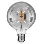 GLOBOSTAR® BUBBLE 99139 Λάμπα E27 G125 LED 6W 470lm 360° AC 220-240V IP20 Θερμό Λευκό 2700K Dimmable - Soft Spiral Filament Chip - Μαύρο Φιμέ - Μ12.5 x Π12.5 x Υ17.8cm - 3 Χρόνια Εγγύηση