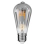 GLOBOSTAR® PEAR 99142 Λάμπα E27 ST64 LED 6W 470lm 360° AC 220-240V IP20 Θερμό Λευκό 2700K Dimmable - Soft T Spiral Filament Chip - Μαύρο Φιμέ - Μ6.4 x Π6.4 x Υ14.5cm - 3 Χρόνια Εγγύηση