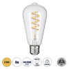 GloboStar® 99143 Λάμπα LED Soft S Spiral Filament E27 ST64 Αχλάδι 4W 300lm 360° AC 220-240V IP20 Φ6.4 x Υ14cm Θερμό Λευκό 2700K με Διάφανο Γυαλί - Dimmable - 3 Χρόνια Εγγύηση