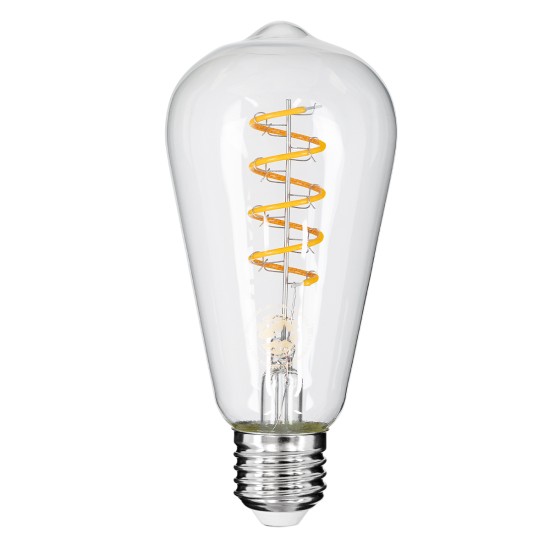 GloboStar® 99143 Λάμπα LED Soft S Spiral Filament E27 ST64 Αχλάδι 4W 300lm 360° AC 220-240V IP20 Φ6.4 x Υ14cm Θερμό Λευκό 2700K με Διάφανο Γυαλί - Dimmable - 3 Χρόνια Εγγύηση GloboStar® 99143 Λάμπα LED Soft S Spiral Filament E27 ST64 Αχλάδι 4W 300lm 360° AC 220-240V IP20 Φ6.4 x Υ14cm Θερμό Λευκό 2700K με Διάφανο Γυαλί - Dimmable - 3 Χρόνια Εγγύηση