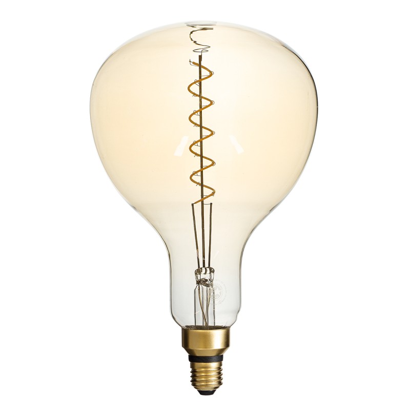 GloboStar® 99171 Λάμπα LED Soft S Spiral Filament E27 ER180 PAPAYAS Γλόμπος 6W 420lm 360° AC 220-240V IP20 Φ18 x Υ30cm Ultra Θερμό Λευκό 2200K με Μελί Γυαλί - Dimmable - 3 Years Warranty