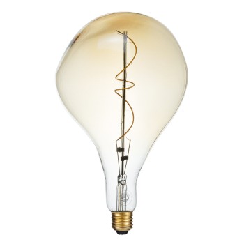 GLOBOSTAR® ROCK 99175 Λάμπα E27 R170 LED 4W 280lm 360° AC 220-240V IP20 Ultra Θερμό Λευκό 2200K Dimmable - Soft S Spiral Filament Chip - Μελί - Μ16.5 x Π16.5 x Υ28cm - 3 Χρόνια Εγγύηση