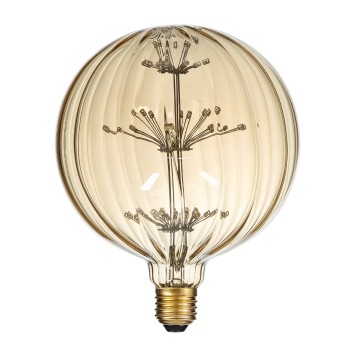 GLOBOSTAR® PUMPKIN 99211 Λάμπα E27 G150 LED 1.6W 140lm 360° AC 220-240V IP20 Ultra Θερμό Λευκό 2200K - Diode HP Filament Chip - Μελί - Μ15 x Π15 x Υ19cm - 3 Χρόνια Εγγύηση