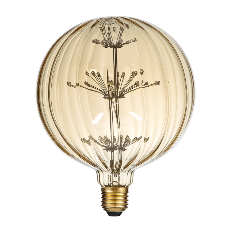 GloboStar® 99211 Λάμπα LED MTX Diode HP E27 G150 PUMPKIN Γλόμπος 1.6W 140lm 360° AC 220-240V IP20 Φ15 x Υ19cm Ultra Θερμό Λευκό 2200K με Μελί Γυαλί - 3 Χρόνια Εγγύηση