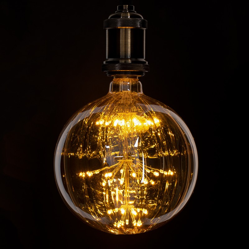 GloboStar® 99211 Λάμπα LED MTX Diode HP E27 G150 PUMPKIN Γλόμπος 1.6W 140lm 360° AC 220-240V IP20 Φ15 x Υ19cm Ultra Θερμό Λευκό 2200K με Μελί Γυαλί - 3 Χρόνια Εγγύηση