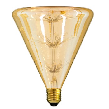 GLOBOSTAR® CONICAL 99213 Λάμπα E27 CNC150 LED 4W 400lm 360° AC 220-240V IP20 Ultra Θερμό Λευκό 2200K - Diode HP Filament Chip - Μελί - Μ14.3 x Π14.3 x Υ17.5cm - 3 Χρόνια Εγγύηση