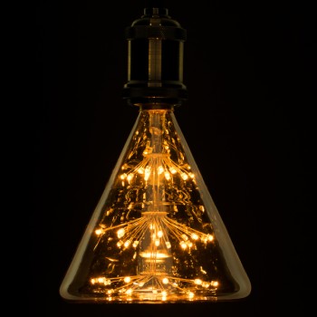 GLOBOSTAR® CONICAL 99213 Λάμπα E27 CNC150 LED 4W 400lm 360° AC 220-240V IP20 Ultra Θερμό Λευκό 2200K - Diode HP Filament Chip - Μελί - Μ14.3 x Π14.3 x Υ17.5cm - 3 Χρόνια Εγγύηση