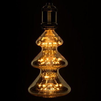 GLOBOSTAR® DECOTREE 99215 Λάμπα E27 CM115 LED 4W 400lm 360° AC 220-240V IP20 Ultra Θερμό Λευκό 2200K - Diode HP Filament Chip - Μελί - Μ12.1 x Π12.1 x Υ22cm - 3 Χρόνια Εγγύηση