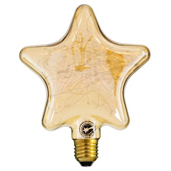 GLOBOSTAR® DECOSTAR 99225 Λάμπα E27 DSC125 LED 2W 150lm 360° AC 220-240V IP20 Ultra Θερμό Λευκό 2200K - Copper String Chip - Μελί - Μ15 x Π6 x Υ18cm - 3 Χρόνια Εγγύηση