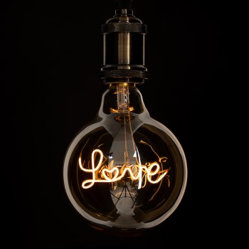 GLOBOSTAR® LOVE 99252 Λάμπα E27 G125 LED 2.4W 204lm 360° AC 220-240V IP20 Ultra Θερμό Λευκό 2200K Dimmable - Filament Chip - Μελί - Μ12.5 x Π12.5 x Υ18cm - 3 Χρόνια Εγγύηση