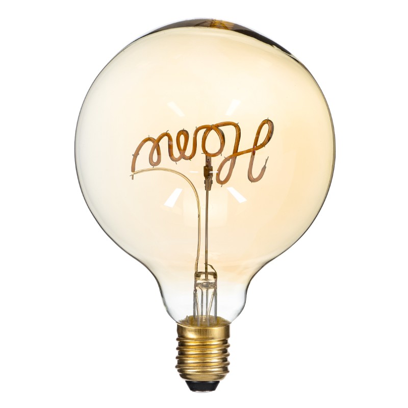 GloboStar® 99254 Λάμπα LED Ultra Thin Soft S Spiral Letter Filament E27 G125 HOME Γλόμπος 2.4W 204lm 360° AC 220-240V IP20 Φ12.5 x Υ18cm Ultra Θερμό Λευκό 2200K με Μελί Γυαλί - Dimmable - 3 Years Warranty