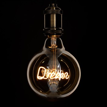 GLOBOSTAR® DREAM 99255 Λάμπα E27 G125 LED 2.4W 204lm 360° AC 220-240V IP20 Ultra Θερμό Λευκό 2200K Dimmable - Filament Chip - Μελί - Μ12.5 x Π12.5 x Υ18cm - 3 Χρόνια Εγγύηση