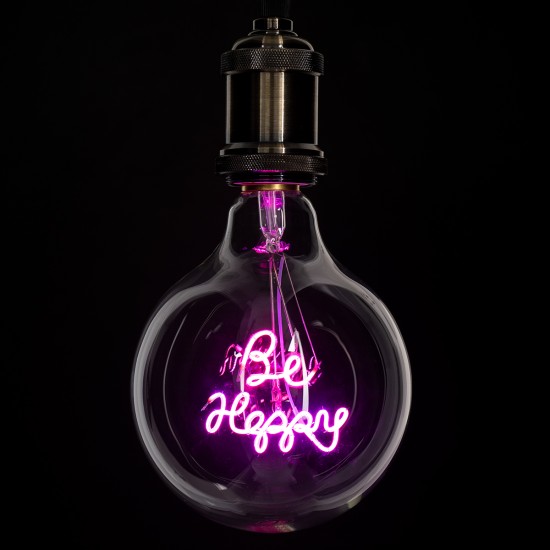 GloboStar® 99259 Λάμπα LED Ultra Thin Soft S Spiral Letter Filament E27 G125 BE HAPPY Γλόμπος 4W 340lm 360° AC 220-240V IP20 Φ12.5 x Υ18cm Ροζ με Διάφανο Γυαλί - Dimmable - 3 Years Warranty GloboStar® 99259 Λάμπα LED Ultra Thin Soft S Spiral Letter Filament E27 G125 BE HAPPY Γλόμπος 4W 340lm 360° AC 220-240V IP20 Φ12.5 x Υ18cm Ροζ με Διάφανο Γυαλί - Dimmable - 3 Years Warranty