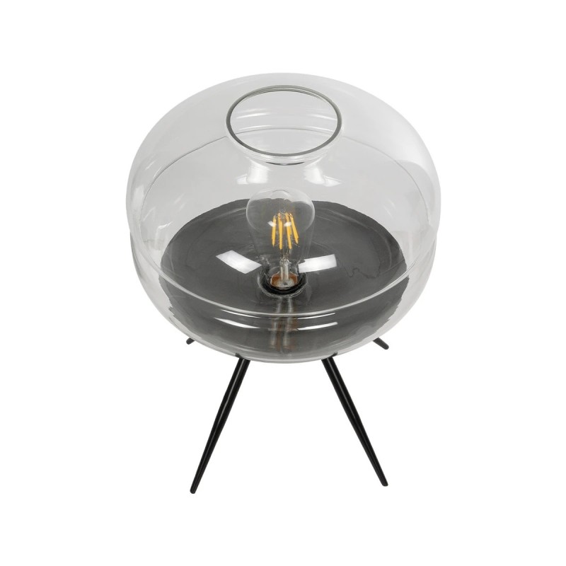 GLOBOSTAR® JAVAN 999-0036 Μοντέρνο Επιτραπέζιο Φωτιστικό Πορτατίφ με Ντουί 1 x E27 AC 220-240V IP20 - Διάφανο & Μαύρο - Μ30 x Π30 x Υ40cm