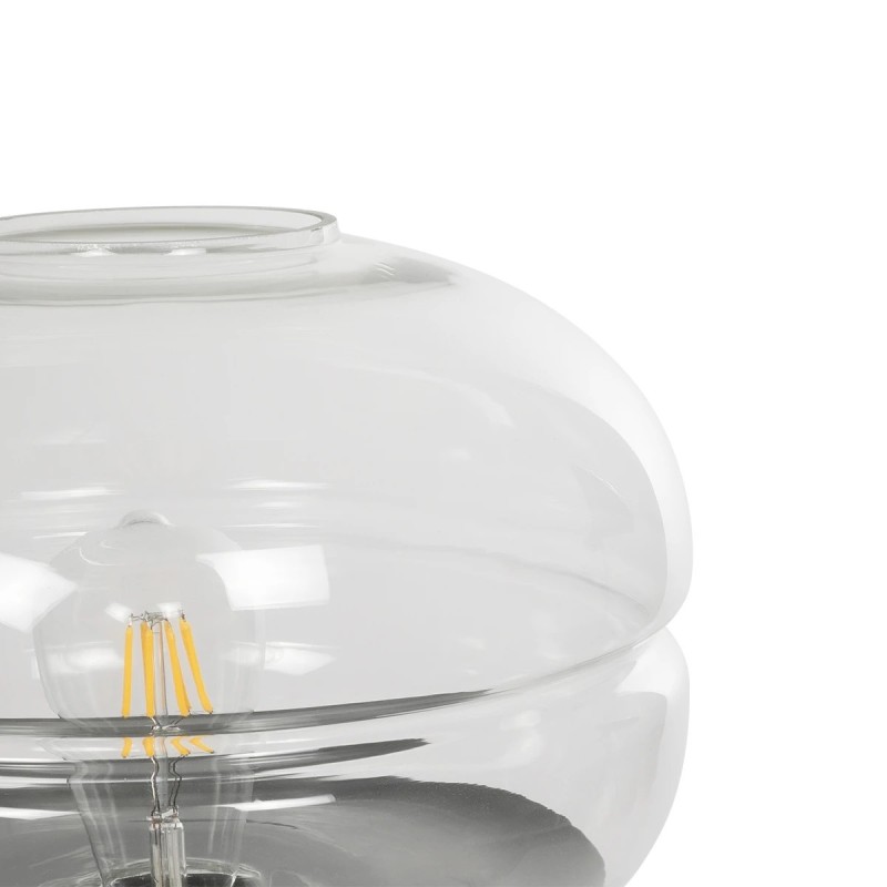 GLOBOSTAR® JAVAN 999-0036 Μοντέρνο Επιτραπέζιο Φωτιστικό Πορτατίφ με Ντουί 1 x E27 AC 220-240V IP20 - Διάφανο & Μαύρο - Μ30 x Π30 x Υ40cm