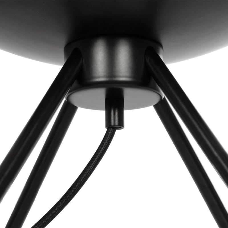 GLOBOSTAR® JAVAN 999-0036 Μοντέρνο Επιτραπέζιο Φωτιστικό Πορτατίφ με Ντουί 1 x E27 AC 220-240V IP20 - Διάφανο & Μαύρο - Μ30 x Π30 x Υ40cm