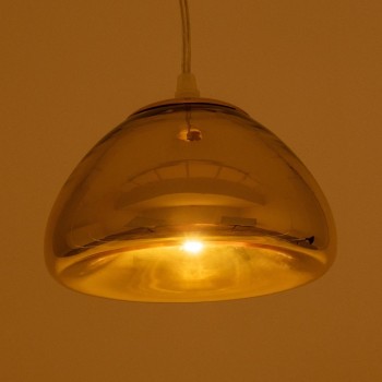 GLOBOSTAR® CRISTIN 999-0038 Μοντέρνο Κρεμαστό Φωτιστικό Οροφής με Ντουί 1 x G4 AC 220-240V IP20 - Χάλκινο - Μ18 x Π18 x Υ13cm